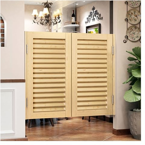 Saloon Portes Battantes De Café 2 Vantaux Porte Saloon Massif W70-150cm Porte De Séparation Intérieure Pour Entrée Escaliers Avec Charnières(Wood color,W70*H90cm)