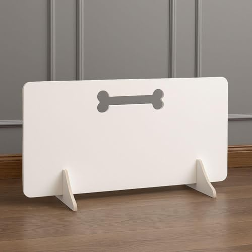 WOODICA Portable White Wooden Pet Gate – Freestanding No-Drill Dog Barrier for Stairs & Doorways, Indoor Puppy Stopper for All Breeds, Easy Move Safety Gate (30cm x 70cm)