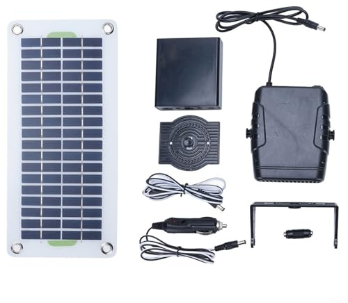 ComfyHarbor Termoventilatore ad energia solare, 30 W, pannello in silicone cristallino, con ventilatore ad aria calda, portatile, 12 V, compatibile con veicoli per campeggio all'aperto e uso interno