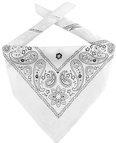 Lipodo Bandana Tuch Damen/Herren/Kinder - Kopftuch in weiß aus 100% Baumwolle - Multifunktionstuch in Einheitsgröße (55 x 55 cm) - vielfältige Tragemöglichkeiten