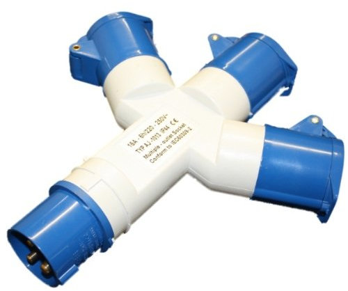 Camping 3 Way Mains Y Splitter Distribution Adaptor Camping Caravan Accessory