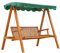 Outsunny 3 Seater Garden Swing Seat with Canopy, Wooden Swing Chair, Outdoor Hammock Bench for Balcony Patio Porch, Green