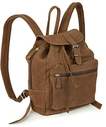 Hamosons – Kleiner Lederrucksack/Cityrucksack Größe S aus Büffel-Leder, Braun, Modell 511