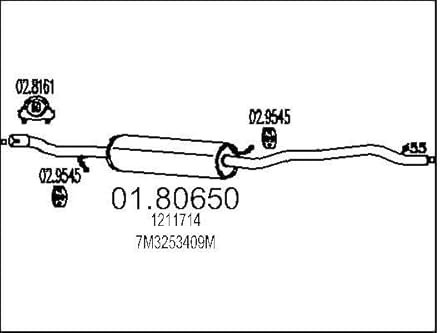 MTS 01.80650 Silencieux intermédiaire