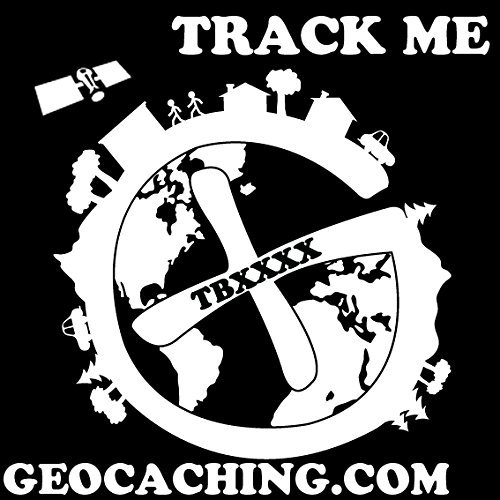 Geocaching Autoaufkleber SCHWARZ trackbar WORLD, Cacher GPS Autoaufkleber auch trackbar erhältlich