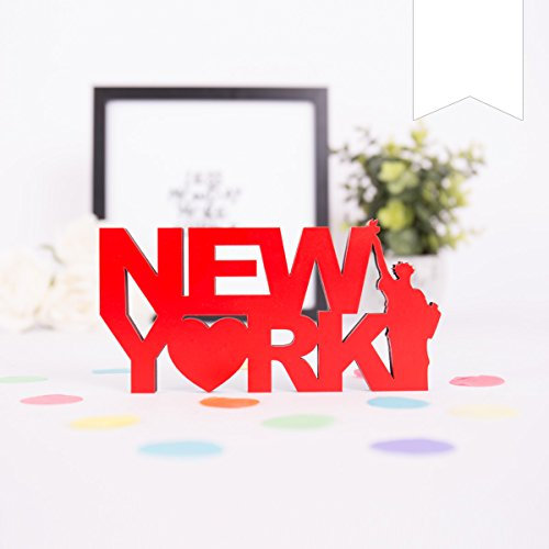 KLEINLAUT 3D-Schriftzug New York in Größe: 10 x 5,1 cm - Dekobuchstaben - 32 Farben zur Wahl - Weiß