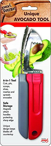 JOKARI Outil pour Avocat, Couteau ouvreur 6 en 1, Couteau, Pitter, Scooper, trancheuse, Pilon et épandeur - Le Meilleur ustensile de Cuisine pour Les avocats et Le Guacamole Parfait