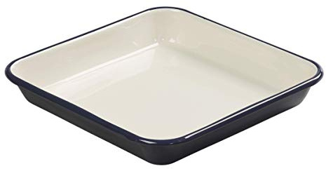 Tala Großer Emaille-Bräter, Indigo und Elfenbein, 33 cm x 33 cm x 5,5 cm, Artikelnummer 10B14159
