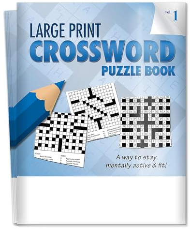 ZOCO - Large Print Crossword Puzzle Books Bulk 25 Pack - Easy-to-Read Crossword Books - Senior Activity Books for Nursing Homes, Assisted Living & Low Vision (Vol. 1)