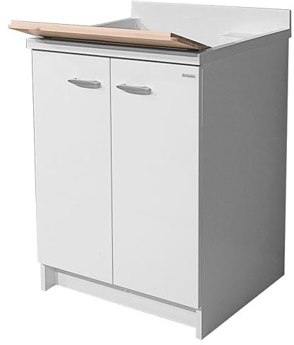 Montegrappa Mobile Lavatoio 60x60x85cm 2 Ante ASSE in Legno Marella Bianco