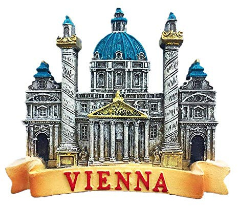3D-Kühlschrankmagnet, Motiv: St. Charles Kirche Wien, Österreich, Reise-Souvenir, Geschenkkollektion, Heimküchendekoration, Whiteboard-Magnet
