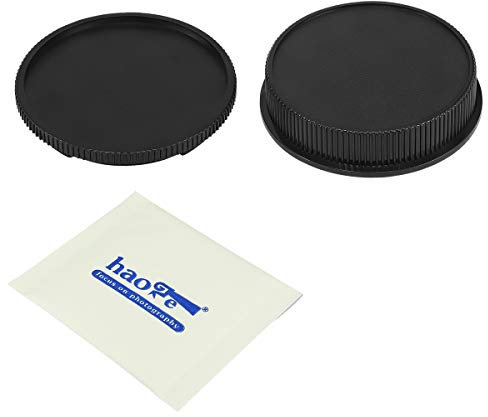 Haoge Camera Body Cap and Rear Lens Cap Cover Kit for Leica L Mount Camera Lens Such as Leica T, Typ 701, Typ701, TL, TL2, CL (2017), SL, Typ601, Panasonic Lumix S1 S1R S1H, Sigma fp