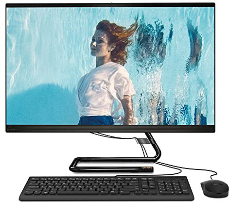 Lenovo IdeaCentre AIO 3 27 Inch FHD Desktop PC - (Intel Core i3, 2x 4 GB RAM, 128 GB SSD + 1TB HDD, Windows 10 Home) - All-in-One Computer, Wired Mouse and Keyboard (Black)