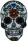 Finally Home Weißer Totenkopf mit Diamant auf der Stirn Patch zum Aufbügeln | Patches, Bügelflicken, Flicken, Aufnäher
