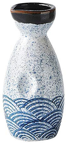 DOITOOL Giapponese di Ceramica Sake Set Sake Pentola Caraffa Decanter Bottiglia di Tokkuri per Caldo O Freddo Bene a Casa Ristorante Blu 180Ml