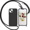 Nupcknn für iPhone 13 Hülle mit Band, Liquid Silicone Handykette Handyhülle (Abnehmbar Einstellbar) Necklace mit Kordel zum Umhängen Handy Kette Kratzfestes Stossfest Schutzhülle(Schwarz, 6.1)