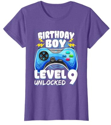 9th Birthday Boys Level 9 Unlocked Video Game Boys Girls T-Shirt