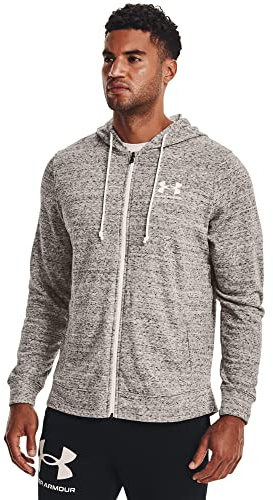 Under Armour Mens Fleece Tops Men's Ua Rival Terry Full-Zip, Onyx White, 1370409-112, XS