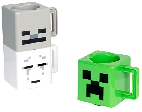 Minecraft Stapelbare Kaffeetassen - Offiziell lizenziert, Creeper, Skeleton & Ghast Tassen Designs, Geschenk Gamer & Kinder, Set aus 3 (250ml)