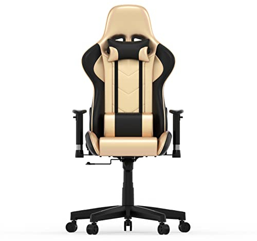 VDD Spielestuhl Goldgamer Deluxe - Schreibtischstuhl - Gaming Stuhl - Gold Schwarz