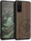 kwmobile Hülle kompatibel mit Samsung Galaxy S20 FE Hülle - Holz Case - Handy Cover - TPU Handyhülle in Dunkelbraun Kompass Vintage