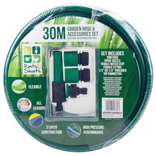 VFM - Garden de jardin et pistolet pulvérisateur 5 pièces Tipe de 30 m de tuyau renforcé - Racines et pousses