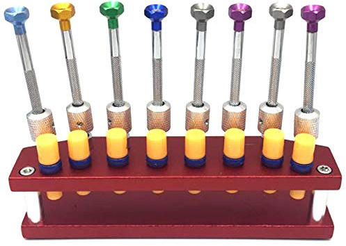 Jewecutger 8 Pcs Watch Screwdrivers with Metal Stand for Watch Repair Watch