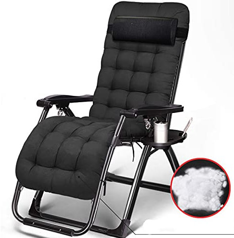 WANWEN Zero Gravity Chaise Lounge Chair, Faltbarer Outdoor-Gartensessel, leicht, verstellbar, mit Perlbaumwolle, abnehmbare, gepolsterte Campingstühle, D Little Surprise