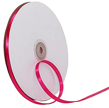 91m Satinband Geschenkband Hot Pink 6mm Breit,Seidenband Rose Luftballon Band Schleifenband Satin Dekoband Geschenkverpackung Deko Band Stoffband für Halloween Weihnachten Hochzeit Taufe Geburtstag