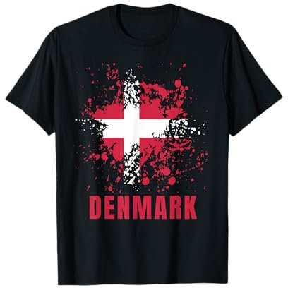 Dänemark Retro Vintage Aquarellfarben Sport dänische Flagge Souvenir T-Shirt