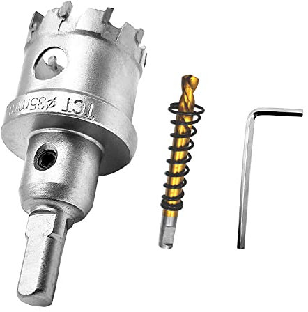 KEWAYO-Seghe a tazza in Carburo, Taglierina per Fori in Carburo, Punte da Trapano per Denti in Metallo TCT per Acciaio Inossidabile, Acciaio, Alluminio, Ferro (35MM)