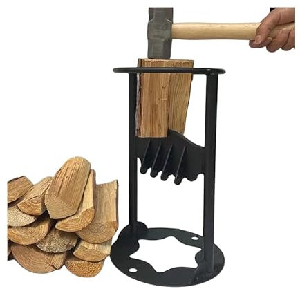 ZOHAIR Manual Firewood Distributor Wedge Hatchet - Handmade Cast Iron Kindling Firewood Splitter,Outdoor Home Firewood Cutting Tool (Click Select B)
