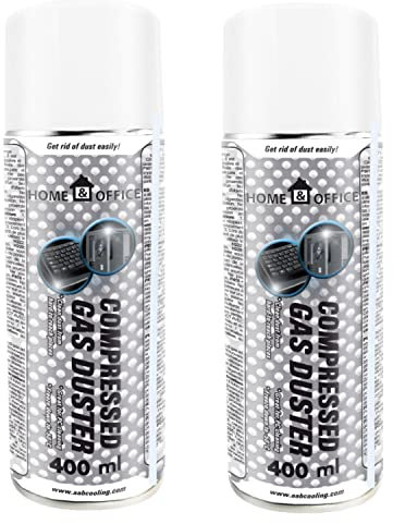 AABCOOLING 2 x 400ml Home&Office Compressed Gas Duster K1 Compressed Air Dusters, Office Supplies PC Duster Air Blaster, 5 Star Air Duster, Office Equipment Cleaners, Computer Cleaning, Electronics