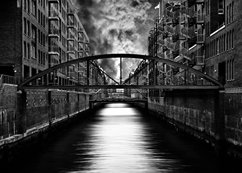 Displate - Poster aus Metall - Magnet-Montage - World Class Photos - Cityscapes - The other side of Hamburg - Größe M - 32x45cm Matt