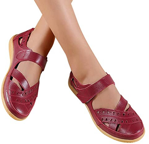 Sandales Femme Été Confortable Compensé Fermée Devant Slip on Semelle Epaisse Antidérapantes Sandale Orthopédique Sandales de Sport et D'Extérieur à Sandale Plateforme