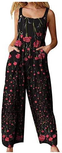 Sommerkleid Boho Damen Lässige Damen Summer Lässige Sports Cooles Oversized Boxy Polyester Mit Tasche Romper Damen Straight Einfache Higwaist Lässiges Schwarz