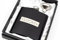 Engraved Hip Flask Gift Set, 6oz, Black/Silver, Personalized Design Options, Funnel Included (Metal Plate, 6oz Black)