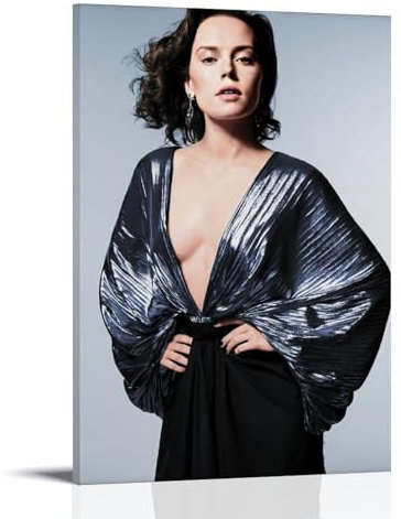 EKoKim Daisy Ridley Schauspielerin-Poster, dekoratives Gemälde, Leinwand-Wandposter und Kunstdruck, modernes Familienschlafzimmer-Dekor-Poster, 60 x 90 cm