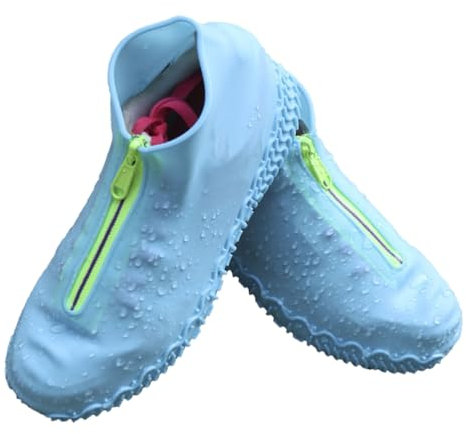 Happyyami Cubrezapatos Impermeables De Silicona Antideslizante con Cremallera Protección para Zapatos contra Lluvia Barro Y Salpicaduras Fácil De Transportar para Actividades Al Aire Libre