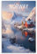 Vintage-Reiseposter Norwegen, Bergsee, Landschaft, 20 x 30 cm, Leinwand-Kunst-Poster für Wohnzimmer, Dekoration, Gemälde für Heimdekoration