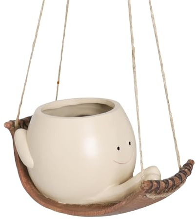 Macetas de columpio, maceta de resina colgante, diseño de cara sonriente, maceta de pared resistente a la decoloración, maceta de diseño único, suculentas al aire libre para