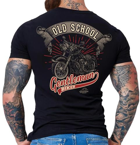 Herren T-Shirt für Motorradfahrer und Biker: Oldschool Gentleman