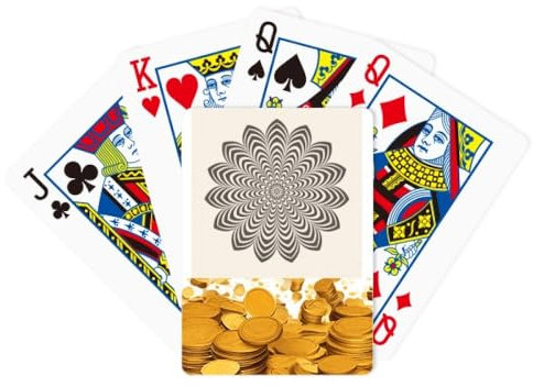 no/no Illusion Line Repeat Flower Gold Spielkarte Klassisches Spiel