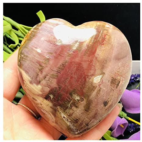 AUOQKQUT Coeur de Sculpture sur Bois Naturel 340g, Feng ShuiStones décoration d'intérieur