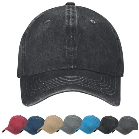 DIAPMDIO Personalisierte Baseballkappe mit Ihrem Text und Logo, individuelle Kappen für Damen und Herren, 7 Farben, Schwarz, 1 Stück, Einheitsgr��e