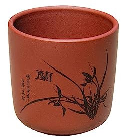 Lila Sand Teetassen, 100ml Lila Ton Teetasse Besitzer Tasse Kungfu Tee-Set Chinoiserie Orchidee