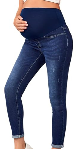 GZYshoyao Jean de grossesse skinny pour femmes enceintes, pantalon de grossesse, pantalon de maternité, jeans usé, jeans de maternité, leggings pour grossesse, jeggins