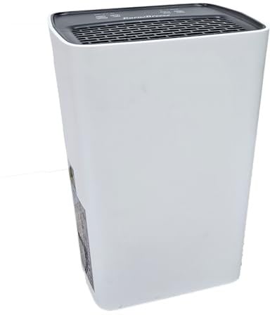 16L/day Eurus Breeze Dehumidifier, Compact, mobile design with casters. Digital display. Room Area 470 sq ft. 2 fan speeds. Humidity setting 30-90%. Comfort and continuous modes