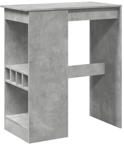vidaXL Bartisch mit Regal Betongrau 90x47,5x103,5 cm Holzwerkstoff
