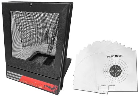 Sarini Air Rifle Targets Airsoft Target Ball Trap Target with 20 Target Papers Ball Trap Disc Box Target